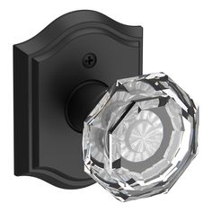 Crystal knob and traditional arch rose. Half dummy. Crystal and solid forged brass. Baldwin Satin Black Interior Hall/Closet Dummy Door Knob | HDCRYTAR190 Black Door Hardware, Baldwin Hardware, Crystal Knobs, Turning One, Door Kits, Door Installation, Back Doors, Door Knob, Grade 2