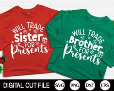 Funny Kids Christmas Shirts, Christmas Quotes For Kids, Diy Christmas Shirts, Tshirt Inspiration, Brother Presents, Boys Christmas Shirt, Christmas Shirts For Kids, Matching Christmas Shirts, Cricut Christmas