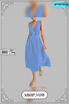 Elegant Women Ladies Summer Boho Dress Evening Party Beach Dresses Sundress Non-stretch Solid Color Maxi Dress For Vacation, Non-stretch Knee-length Beach Sundress, Flowy A-line Dress For Beach Season, A-line Beach Mini Dress, Summer A-line Maxi Dress Non-stretch, Summer A-line Non-stretch Maxi Dress, Non-stretch A-line Maxi Dress For Summer, Non-stretch A-line Mini Dress For Beach, Non-stretch Maxi Length Sleeveless Dress For Vacation