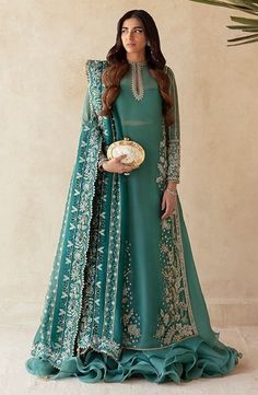 Kameez Sharara Dupatta Blue Pakistani Wedding Dress Nikkah Dress, Pakistani Wedding Dress, Pakistani Dresses Casual, Pakistani Fashion Party Wear, Beautiful Pakistani Dresses, Bridal Dress Fashion, Pakistani Bridal Dresses