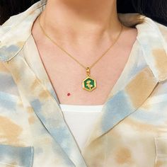 Emerald Octagon Necklace For Gift, Green Octagon Necklaces As Gift, Green Octagon Necklace For Gift, Gingko Leaves, Malachite Necklace, Malachite Stone, Nov 1, Pretty Jewellery, Charm Necklace