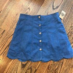 New With Tags 16.5 Inches Long 14 Inches At Waist Real Pockets And Buttons Skirt Denim, Skirt, Lush, Denim Skirt, Womens Skirt, Women Shopping