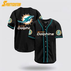 Miami Dolphins Nfl Baseball Jersey For Cool Fans is a unique jersey designed for NFL and baseball fans. It is made of high-quality, breathable, and comfortable material. The design features a stylish collar that exudes a sporty look. The NFL logo and team name add a touch of professionalism. This product is suitable for cheering, [...] Black Sporty Baseball Jersey Fan Gear, Black Sporty Baseball Jersey For Fans, Black Sports Fan Baseball Jersey With Letter Print, Black Baseball Jersey For Sports Fans With Letter Print, Team Spirit Baseball Jersey For Sports Season, Varsity Baseball Jersey With Sublimation Print For Fans, Black Baseball Jersey With Collar For Fans, Baseball Jersey With Team Spirit And Baseball Collar, Team Spirit Baseball Jersey With Collar