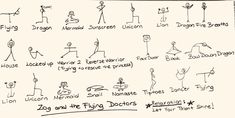 a drawing of different types of people doing yoga