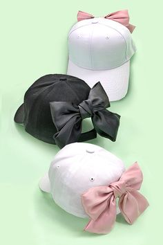 Our Big Bow Ribbon Baseball Hat Cap, a fashion-forward twist on the classic baseball cap. This head-turning accessory features a generously sized bow ribbon that adds a touch of glamour and style to your casual look. Crafted with attention to detail and a commitment to comfort, this cap combines practicality with a statement-making design. The oversized bow adds a playful yet chic element, making it a versatile piece for various occasions. Adjustable strap and buckle for a comfortable fit on eve Cute Caps, Pink Cap, Bow Ribbon, Pink Ivory, Fancy Hats, Big Bow, Small Details, Big Bows, Small Detail