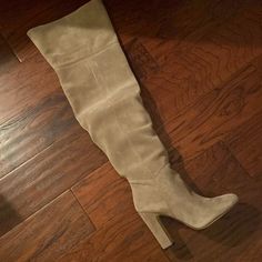 Mint Condition Aldi Suede Boot Has Inner Leg Zipper For Pull On Assist, 18” Wide Leg Circumference At Widest Point, 16” At Cuffed Or Fold Down Cuff. Elastic Insert At Leg Entrance. Size 8. This Is A Beauty. Boot Is 27” Long.. Over The Knee Boot Type. Has Box And Original Packaging.Please Specify As To If The Original Should Be Sent(Upon Sale) Beige Fitted Suede Knee-high Boots, Aldo Shoes Women, Thigh High Suede Boots, Knee Boot, Boot Types, Thigh High Boots, Thigh High, Suede Boots, Thigh Highs