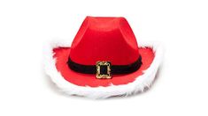 This Santa hat puts the ho ho ho in hoedown! Inspired by Kris Kringle's famous cap, this cowboy hat features a red look with a plush white fur trim. Illuminating with LED lighting, this hat is the perfect accessory to wear during a holiday get-together or office party. | Light-Up Santa Cowboy Hat Red | Big Lots Kris Kringle, White Fur, Big Lots, Office Party, Office Parties, Ho Ho Ho, Cowboy Hat, Santa Hat, A Holiday