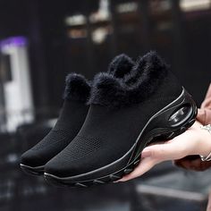 Possible Women's Fur Walking Shoes Sock Sneakers | Ultrasellershoes.com – Ultra Seller Shoes Black Breathable Slip-on Walking Shoes, Black Non-slip Slip-on Running Shoes, Black Slip-on Non-slip Running Shoes, Comfortable Fade-resistant Black Sneakers, Comfortable Black Running Shoes, Comfortable Fade-resistant Synthetic Walking Shoes, Comfortable Black High-top Walking Shoes, Comfortable High-top Black Walking Shoes, Comfortable Black Walking Shoes Fade-resistant