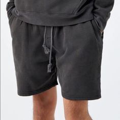 (Have Sweatshirt If Set Is Wanted, Used Once Or Twice) Shorts Brand New, They Are Sold Out Casual Washed Black Loungewear Bottoms, Soft-washed Bottoms For Summer Loungewear, Casual Washed Black Cotton Shorts, Washed Black Relaxed Fit Shorts For Summer, Drop Crotch Shorts, Pacsun Swim, Pacsun Mens, Khaki Shorts Men, Pacsun Shorts