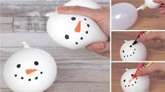 an egg decorated to look like a snowman