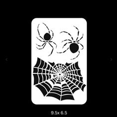 a spider and web on a black background with the text 9x6 5cm