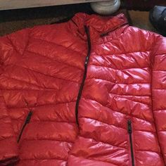 Nwt Men’s Kenneth Cole Red Hooded Puffer Jacket. Size Xxl Red Puffer Jacket For Outdoor Fall Use, Red Puffer Jacket For Fall Outdoor Activities, Red Weatherproof Outerwear For Fall, Red Nylon Outerwear For Cold Weather, Casual Red Puffer Jacket For Outdoor, Red Nylon Outerwear For Outdoor, Red Weatherproof Long Sleeve Outerwear, Red Hooded Puffer Jacket For Outdoor, Red Winter Outdoor Outerwear