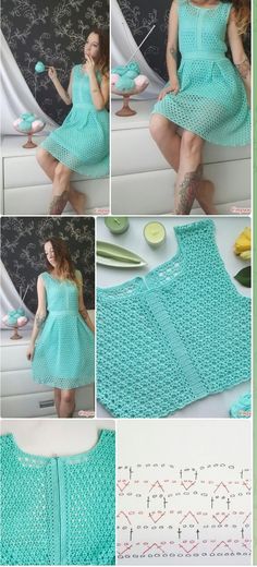 the crocheted dress is being made and ready to be sewn