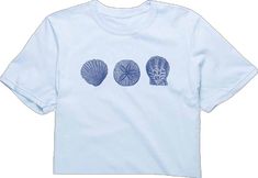 Blue Crew Neck Tops For Beach Season, Light Blue Crew Neck Beach T-shirt, Light Blue Crew Neck T-shirt For Beach, Blue Crew Neck Top For Beach, Light Blue Short Sleeve Tops For Beach Season, Blue Tops For Beach Season, Blue Beachy Top For Beach Season, Blue Beachy Tops With Graphic Print, Blue Graphic Print Tops For Beach Season