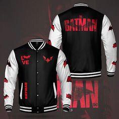 Trendy Fashion Love Batman The Batman Movie Happy Halloween Christmas Baseball Jacket, Jackets The Batman 2022, Batman 2022, Christmas Jacket, Baseball Jackets, The Batman, White Jacket, Baseball Jacket, Clothes Gift, Jacket Style