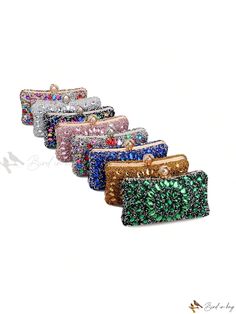 Bird in Bag - Stylish Candy Mix Color Day Clutch with Rhinestones and Shoulder Chain - Elegant and Exquisite Evening Bags for Parties and Special Events - Perfect for Women of All Ages Crystal Handheld Bags For Gifts, Crystal Handheld Bag For Gift, Handheld Crystal Bag For Gift, Elegant Multicolor Rhinestone Bags, Crystal Rectangular Evening Bag As Gift, Rectangular Crystal Evening Bag As Gift, Multicolor Rhinestone Rectangular Evening Bag, Multicolor Rectangular Evening Bag With Rhinestones, Multicolor Rectangular Clutch With Rhinestones