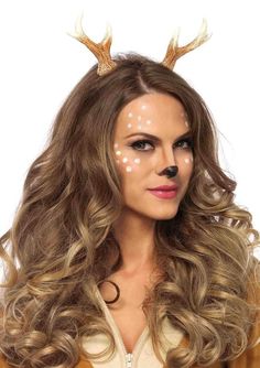 Fawn Headband, Diy Face Paint, Deer Headband, Deer Antlers Headband, Deer Makeup, Deer Costume, Pinup Vintage, Antler Headband, Horn Headband