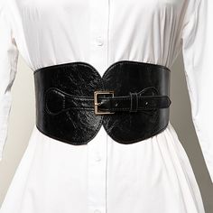 Belt Width : 12cm Belts Material : PU Department Name : ADULT Gender : WOMEN Item Type : Belts Feature The pu leather belt is not only suitable for daily life but also for formal occasions. Jeans and suit pants can be matched with it to make you more fashionable and charming. Style:Casual Belt material: PU leather Quantity：1 PIECE Color：1 color Length:80cm Width:12cm WHAT ABOUT REFUND?   Fast refund,100% Money Back Guarantee. If your product is defective or doesnt work properly, let us know and well send you a replacement one. We believe in our products so much that we offer a 30-day No-Hassle refund policy. If youre unhappy about your purchase, send us the product back and well refund your money immediately. Y2k Jacket, Mens Shoes Casual Sneakers, Stretch Belt, Casual Belt, Wide Waist, Punk Style, Wide Belt, Buckle Belt, Punk Fashion