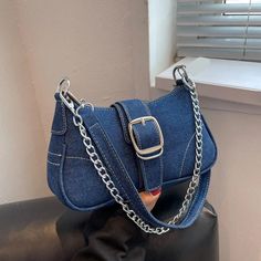 Color: Blue, DEEP BLUE Tas Denim, Beg Tangan, Tas Bahu, Cross Shoulder Bags, Sacs Design, Denim Crossbody, Tas Fashion, Denim Shoulder Bags, Bag Women Fashion