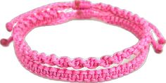 Cheap Bohemian Style Pink Braided Bracelet, Cheap Pink Friendship Bracelets With Sliding Knot, Trendy Pink Adjustable Braided Bracelet, Trendy Adjustable Pink Braided Bracelet, Pink Macrame Jewelry As A Gift, Casual Pink Braided Bracelets As Gift, Pink Bohemian Braided Bracelet With Sliding Knot, Handmade Pink Braided Bracelets As Gifts, Bohemian Pink Braided Bracelet With Sliding Knot