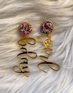 This item is in stock and ready for shipment! Its also available for local pick up in Magnolia, TX. Spend more than $99 dollars and shipping is on me! Looking for the perfect gift for a glam birthday girl? These earrings are both glamorous and comfortable, with a stunning druzy accent that's sure to make the birthday girl shine on her special day. And best of all, they're made with hypoallergenic materials, so you can wear them all day long without any irritation or discomfort. Make her birthday Trendy Dangle Jewelry For Birthday, Fun Gold Dangle Jewelry, Gold Dangle Fun Jewelry, Trendy Sparkling Jewelry For Party, Trendy Bling Jewelry As A Gift, Trendy Gold Bling Earrings, Nickel-free Cute Jewelry For Party, Bling Dangle Earrings For Gift, Dangle Earrings With Bling For Gift