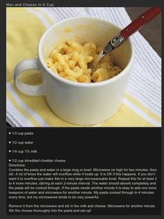 the recipe for macaroni and cheese is shown