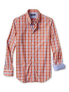 Soft-Wash Slim-Fit Orange Plaid Button-Down Shirt | Banana Republic Classic Washed Button-up Shirt, Classic Washed Collared Shirt, Classic Collared Washed Shirt, Work Suits, Orange Plaid, 60 Minutes, Latest Shoes, Modern Outfits, Shirts For Men