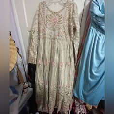 Extremely Beautiful Set!!! Wedding Ceremony Pakistani Outfit. Includes Dress, Dupatta, And Pants Used Once! Bead Work Is Intricate, By Hand & Whole Outfit Is A Bit Heavy! But Comfortable Enough To Wear The Whole Night! This One Is Size L My Measurements Are 40” Chest 36” Waist 43” Hips. My Size Is 14/16! Wedding Dress Set, Guest Wedding Dress, My Size, Dress Set, Wedding Guest Dress, Wedding Ceremony, Bead Work, Womens Sizes, Wedding Dress