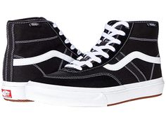 Vans Crockett High - Men's Shoes : Black/White Textile : Keep your skills progressing while maintaining classic skate style with the Vans Crockett High Pro skateboard shoes! Gilbert Crockett signature model. High-top skate shoes featuring uppers of suede and canvas with molded heel pocket inserts. DURACAP upper reinforcement in high-wear areas for unrivaled durability. UltraCush HD footbed keeps the foot close to the board while providing the highest level of impact cushioning. Revolutionary Waf Lace-up Skate Shoes With Rubber Toe Cap, Vans Skate Shoes For Skateboarding, High-top Skate Shoes With Gum Sole For Streetwear, Urban Mid-top Skate Shoes With White Sole, Urban High-top Sneakers With Contrast Sole For Skateboarding, Urban Skate Shoes With Rubber Toe Cap, Vans Non-slip Sneakers For Skateboarding, Urban High-top Skate Shoes With Vulcanized Sole, Urban High-top Sneakers With Vulcanized Sole For Skateboarding