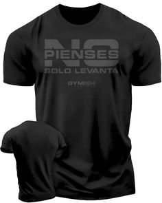 NO Pienses Black Sweat Resistant T-shirt For Workout, Sweat Resistant Athletic Fit T-shirt For Workout, Breathable Athletic Fit T-shirt For Gym, Black Pre-shrunk Short Sleeve Activewear, Black Training T-shirt With Logo Print, Breathable Athletic Fit T-shirt For Light Sports, Black Letter Print T-shirt For Gym, Workout Short Sleeve T-shirt, Black Breathable Workout T-shirt