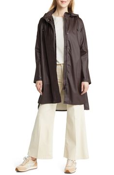 Ilse Jacobsen Hooded Raincoat | Nordstrom Outdoor Long Coat Raincoat For Fall, Long Raincoat For Fall Outdoor Use, Outdoor Long Raincoat For Fall, Fall Outdoor Long Raincoat, Hooded Raincoat With Button Closure For Fall, Oversized Weatherproof Raincoat For Fall, Oversized Weatherproof Fall Raincoat, Fall Travel Raincoat With Storm Flap, Fall Raincoat With Button Closure For Rainy Weather