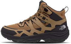 the north face men's hedgehog hiker mid waterproof hiking boots, brown / black