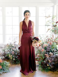 Model: Saije, Size : 4 Wedding Parties Colors, Bridesmaid Dress Colors, Colorful Party, Desert Rose, Satin Dress, Color Swatches, Cross Straps, Fabric Samples, Satin Dresses