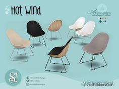 an advertisement with different chairs and the words hot wind