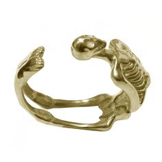 PLEASANTLY DECEASED GIFT Gold Skull Ring Halloween Gift, Unique Skull Ring For Halloween Gift, Gold Skull Ring For Halloween Gift, Hand Cast Skull Ring For Halloween Gift, Evening Eye Makeup, Skeleton Ring, Spooky Skeleton, Claw Ring, Jewelry Lookbook