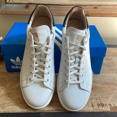 Nib Never Worn Adidas Stan Smith Lux Size Us 7 Uk 6.5 F 40 Classic Adidas Sneakers With Round Toe, Adidas Lace-up Sneakers With Leather Sole, Adidas Leather Sole Lace-up Sneakers, Adidas Casual Sneakers With Leather Sole, Shoes Adidas, Adidas Shoes, Adidas Women, Athletic Shoes, Size 7