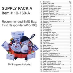 The Kemp USA, Medical Supply Pack A, is a fill kit for EMS Gear Bags. It comes with (43) unique first-aid items, totaling 229 pieces. https://loom.ly/CtPopEk #medical #EMTkit #EMT Emt Gear, Home First Aid Kit, Emergency Medical Kit, Survival Skills Emergency Preparedness, Chinese New Year Crafts For Kids, Emergency Prepardness, Fire Training