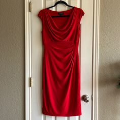 Beautiful, Rich Red Contrail Dress. Lauren Ralph Lauren. New Without Tags. Never Worn. Elegant Solid Color Dress For Holiday, Elegant Dresses For Holiday, Elegant Dress For Holiday, Elegant Sleeveless Midi Dress For Holiday, Red Cocktail, Red Cocktail Dress, Ralph Lauren Dresses, Size 8 Dress, Lauren Ralph Lauren