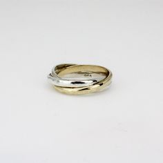 Silver and 18k Yellow gold Trinity Ring Gold And Silver Rings Mixed On Hand, Silver And Gold Rings Together, Mixed Metal Wedding Set, Mixed Metal Ring Stack, Gold And Silver Wedding Band, Excelsior Minnesota, Gold Trinity Ring, Mixed Metal Wedding Rings, Mixed Metals Wedding