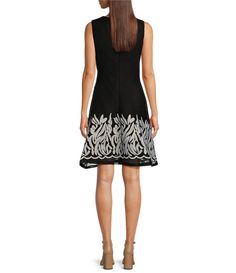 DKNY Sleeveless Embroidered Mesh Boarder Fit and Flare Dress | Dillard's Fitted Sleeveless Embroidered Dress, Fitted Sleeveless Embroidered Dress For Evening, Fitted A-line Embroidered Dress For Evening, Fitted Evening Dress With Cutwork Hem, Fitted Sleeveless Dress With Embroidered Hem, Fitted Knee-length Embroidered Dress, Fitted Knee-length Dress With Embroidered Hem, Fitted Sleeveless Dress With Cutwork Hem, Fitted Sleeveless Dress With Embroidered Neckline