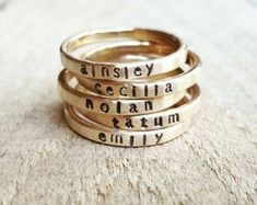 Stackable Skinny Name Ring in Sterling Silver Stacking 14K | Etsy Custom Name Gold Stackable Rings In Sterling Silver, Customizable Gold-colored Stackable Rings In Sterling Silver, Personalized Stackable Gold Rings, Gold Stackable Rings With Name In Sterling Silver, Gold Sterling Silver Rings With Names, Gold Sterling Silver Engraved Ring With Names, Stackable Name Rings, Name Rings, Muslin Bags