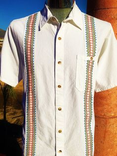 CLASSIC & AUTHENTIC GUAYABERA ELEGANT PRESIDENT STYLE GUAYABERA 100% COTTON Feature an elegant and intricate multicolor embroidery, Two front unique embroidery Short Sleeve Classic collar Button-down Dress Shirt 100 % Cotton Pre-washed Embroidered Camp Collar Shirt For Vacation, Embroidered Camp Shirt With Relaxed Fit For Vacation, Embroidered Camp Shirt With Camp Collar For Vacation, Spring Vacation Embroidered Camp Shirt, Beach Embroidered Shirt With Camp Collar, Embroidered Camp Shirt With Relaxed Fit, Fitted Button-up Shirt For Vacation, Fitted Button-up Short Sleeve Shirt For Vacation, Embroidered Camp Collar Shirt For Summer