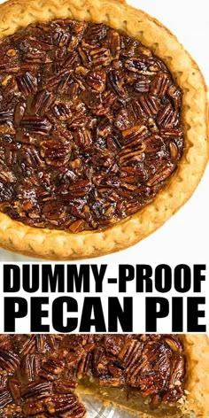 two pieces of pecan pie with one slice missing