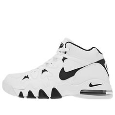 Nike Air 2 Strong Mid 'White Black' 805892-100 (SNKR/Retro/Light/Mid Top/Non-Slip/Basketball/Wear-resistant) White High-top Sneakers With Air Max Cushioning For Sports, White Air Max Sneakers For Sports, Throwback Style Cushioned Basketball Shoes, Throwback Cushioned Basketball Shoes, White Throwback Sneakers For Sports Events, Summit White Basketball Shoes With Boost Midsole, Throwback White Lace-up Basketball Shoes, White Throwback Basketball Shoes, Nike White Throwback Basketball Shoes