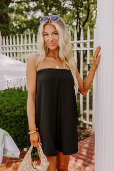 Vegas Weekend Romper in Black Strapless Neckline, Go With The Flow, Rompers, Luxury Fashion, Wardrobe, Dresses, Fashion Trends, Black