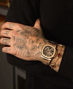 Lifestyle Tattoo Men, Hand And Arm Tattoos For Guys, Men S Hand Tattoo, Gold Rolex Mens, Cool Hand Tattoos For Men, Wrist Tattoo For Men, Men Hand Tattoo, Mens Hand Tattoos, Wrist Tattoos Men