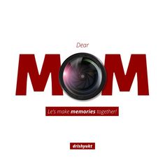 a camera lens with the words dear, it's mememes together in red