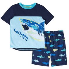 Cuddl Duds Boys Shark Shirt And Shorts Pajamas Navy Blue Short Sleeves On Teal Shirt Featuring Dark Blue And Yellow “Chomp!!” Slogan With Navy, Blue, Yellow, Teal, And White Shark Print, Matching Navy Blue Shorts With All Over Shark Print In Dark Blue, Teal, And Yellow New With Tags Cuddl Duds Sizes Available: Xs (4/5), S (6/7), M (8) Colors: Navy, White, Blue, Teal, Yellow 100% Polyester New To Poshmark? Use Code Rvalm When You Sign Up And Get $10 Off Your First Order! Casual Blue Sleep Sets, Blue Cotton Bedtime Sets, Blue Cotton Short Set For Loungewear, Playful Blue Cotton Sleepwear, Blue Cotton Short Set For Playwear, Cute Blue Loungewear Sets, Blue Summer Sleepover Top, Blue Short Sleeve Sets For Playwear, Blue Summer Pajama Party Sets