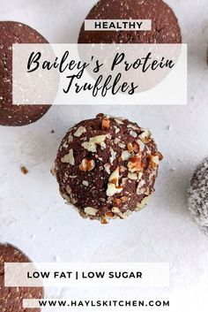 Baileys Protein Truffles for a healthy holiday treat! Baileys chocolate protein bites use protein powder for sweetness and are gluten free too. Healthy Holiday Treats, Healthy Holidays, Chocolate Protein Powder