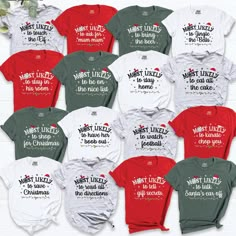 Most Likely Christmas Shirt, Santa Custom Shirt, Family Christmas T-Shirt, Party Shirt, Matching Group Christmas Shirt, tees For Christmas, HI! Welcome to my store, I'm delighted to see you here. My store's main goal is to provide you with premium everyday apparel with the best graphic t-shirts. I see you as a friend, not just a customer. I'm sure you'll love my designs. You can order the same design 4XL and 5XL large sizes from the link, please specify the details in the order note.   https://e Christmas Pj, Christmas Jammies, Christmas Tee Shirts, Matching Christmas Shirts, Christmas T Shirt Design, Christmas Party Shirts, Christmas Pjs, Group Shirts, Xmas Shirts